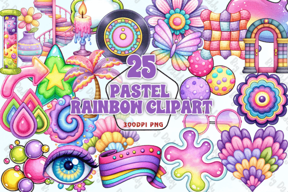 Download Pastel Rainbow Clipart PNG - Premium Bundle
