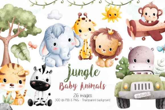 Download Jungle Baby Animals Clipart - Premium Bundle