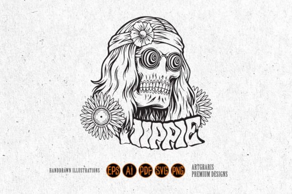 Download Skull Head Trippy Hippie Bohemian Style - Bohemian style Collection