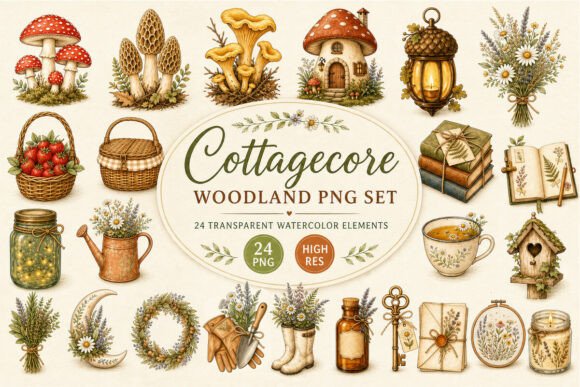 Download Cottagecore Woodland Clipart PNG - Woodland clipart Collection