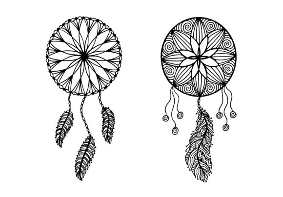 Download Dream Catcher Decorated, Hand Drawing - Wing Collection