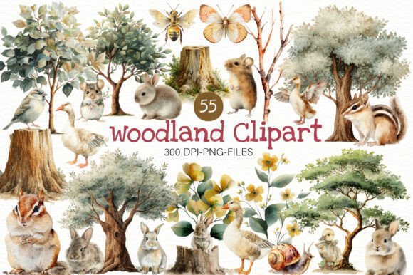 Download Watercolor Woodland Clipart - Woodland clipart Collection